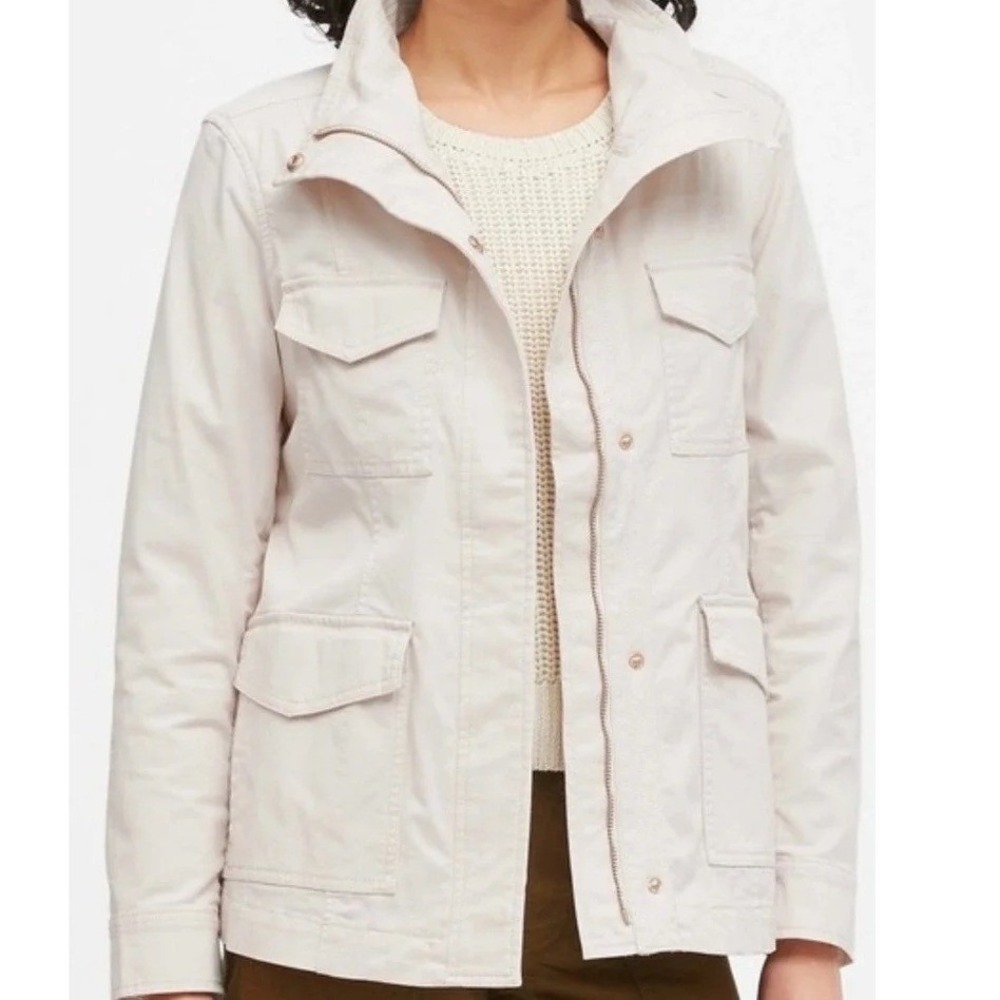 Banana Republic Women's Classic Utility Jacket Fall Sand Cream Field Safari Sz M